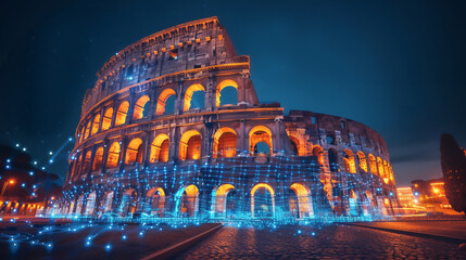 Cyber and blockchain defenses in smart cities blend with ancient strategies from the Colosseum era to counter alien racketeering dolphins guiding survivors