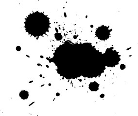 black watercolor splash splatter on white background