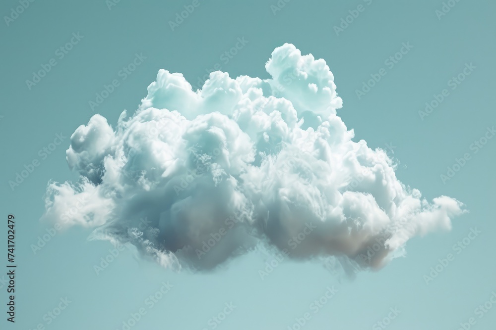 Poster a photo capturing a cloud floating in the sky while a plane passes by in the background, illustrate 