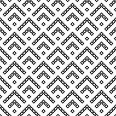 Seamless pattern. Stylized chevrons,rhombuses, dots ornament. Circles, shapes backdrop. Folk wallpaper. Rounds, checks background. Tribal motif. Ancient mosaic. Digital textile print, abstract design.