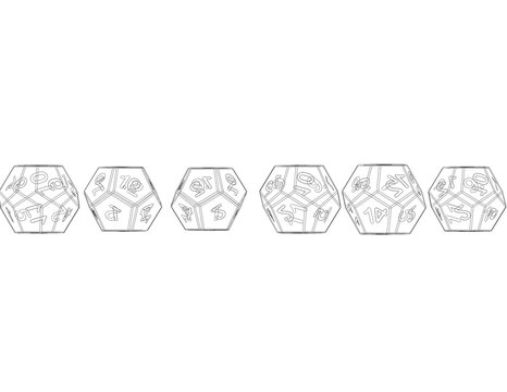 12 Sided Game Dice 6 Colors 3D print model