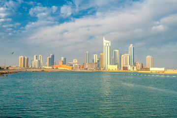 Bahrain Financial Harbor, Harbor Towers, Bahrain Skyline view sunset sunrise