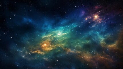 Naklejka premium Amazing space nebula with stars and colorful dust clouds