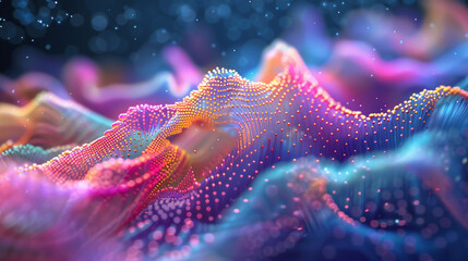 Quantum computing visualized as a vibrant coral reef ecosystem technology meets nature