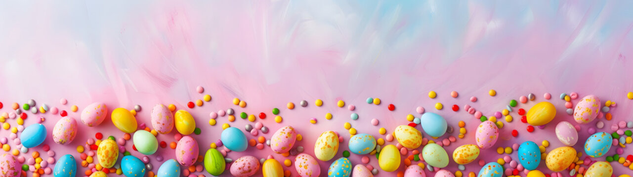 Candy Painting on Pink Background