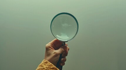 Intriguing Exploration: Woman's Hand Holding Magnifying Glass