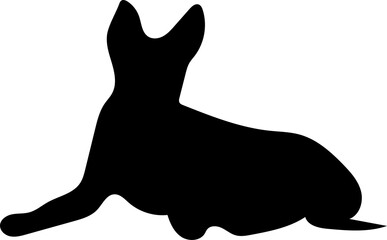 black dog Silhouette png Vector Illustration. PNG on transparent background	
