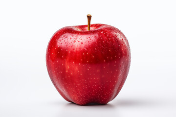 one red apple isolated on a white background
