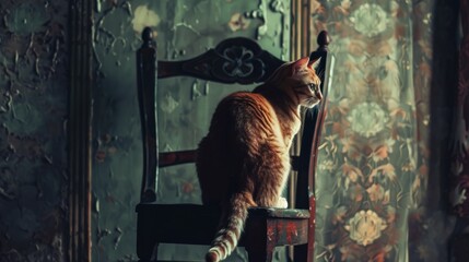 Cat sitting on a chair