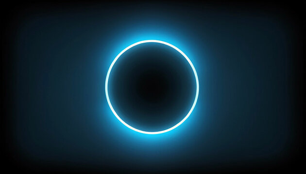 Abstract light blue background with nion light AI generative