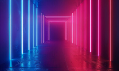 Isolated minimal neon lines glow against a black background a stark contrast of light and shadow