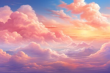 A beautiful sunset sky with pink and purple clouds
