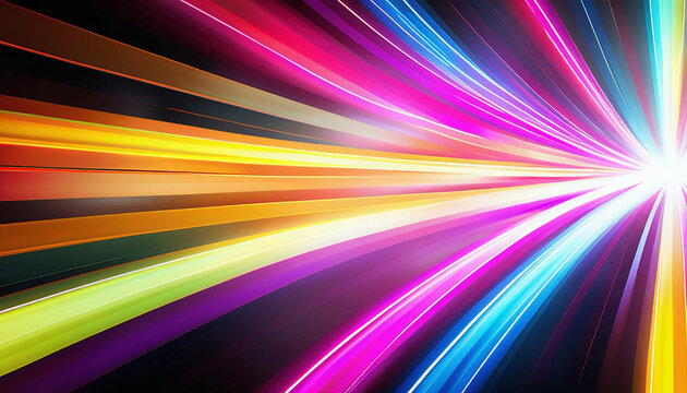 Abstract light colorful background with nion light AI generative