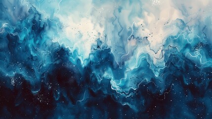Cosmic Ocean Waves: Abstract Background in Blue Tones