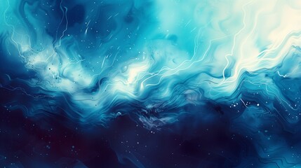 Cosmic Ocean Waves: Abstract Background in Blue Tones - obrazy, fototapety, plakaty