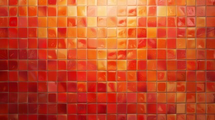 Fototapeta premium Red and orange ceramic wall and floor tiles mosaic texture background