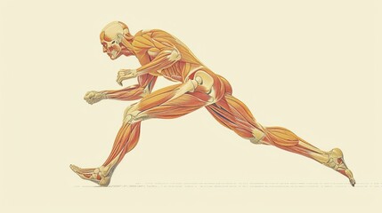 Vintage illustration of human muscular system