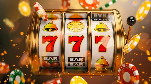 Jackpot Win on Casino Slot Machine. Generative ai