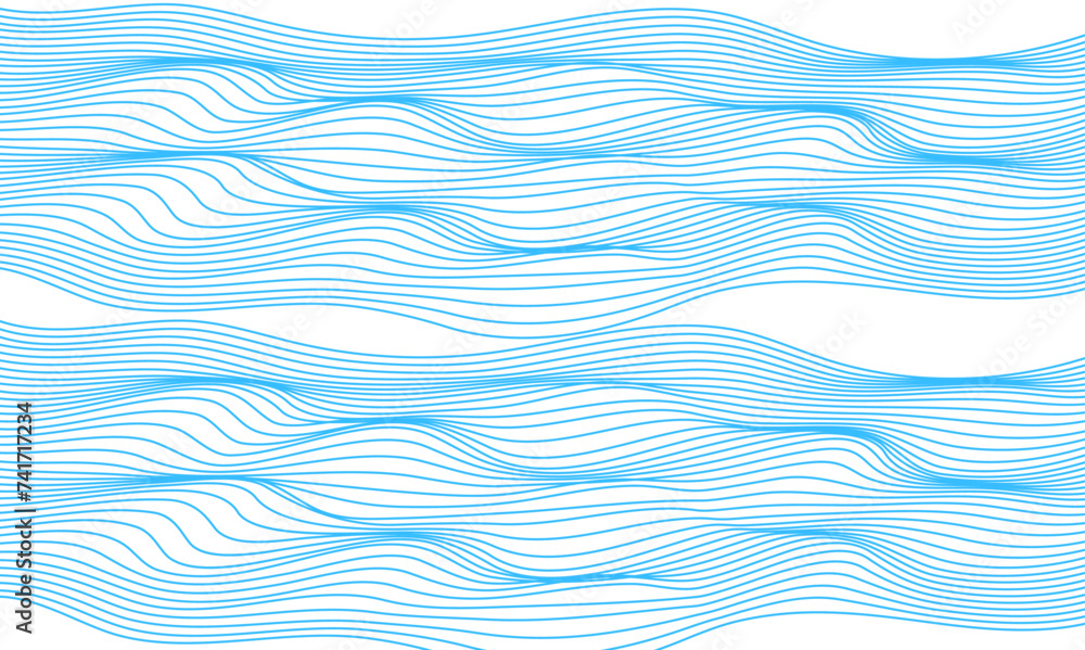 Poster glowing wavy flowing dynamic smooth curve and ocean lines isolated on transparent background. digita