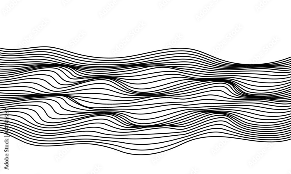 Poster glowing wavy flowing dynamic smooth curve and glowing wavy flowing dynamic smooth curve and ocean li