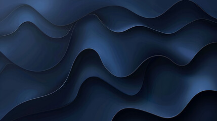 Dark blue paper waves abstract background Elegant wavy 3D background ,A blue abstract background with a black and blue design.
