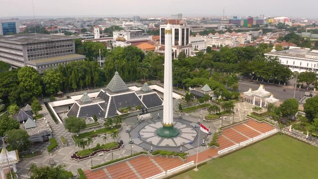 Aerial view of Heroes Monument in Surabaya