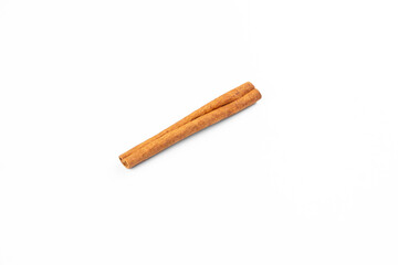 Single Cinnamon Stick in White Background