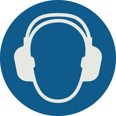 OBLIGATION SIGN PICTOGRAM, WEAR EAR PROTECTION ISO 7010 – M003, VECTOR
