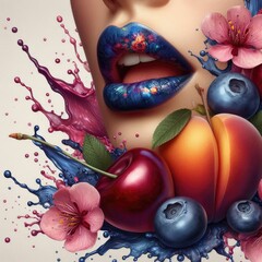 Luscious Lip Artistry: Wild Cherry with Passionate Peach Splash