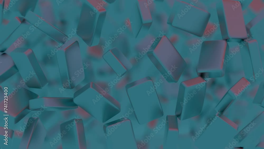 Poster Minimalist interpretation of interconnected blocks symbolizing blockchain.