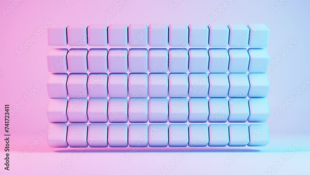Aufkleber 3D background composed of soft cubes, creating a visually appealing and tactile environment.