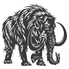 silhouette mammoth the ancient mythical prehistoric creatures black color only