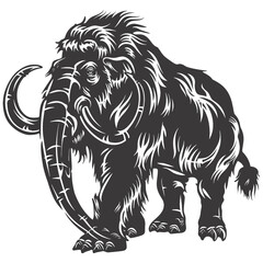 silhouette mammoth the ancient mythical prehistoric creatures black color only