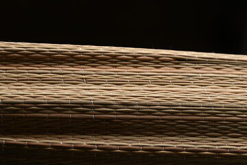 texture of straw beach mat close-up