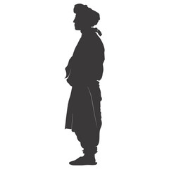 silhouette of an arabian person wearing a turban black color only