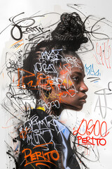 Portrait de femme noire artistique