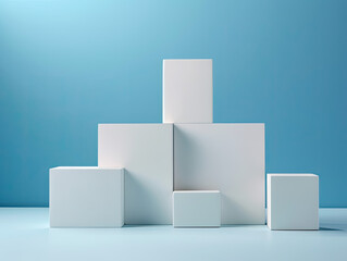 Stack of White Cubes on Table