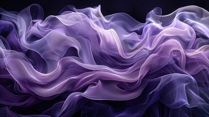 Obraz premium Captivating Amethyst Smoke Drifting Across a Midnight Black Background, Evoking Mystery and Sophistication.