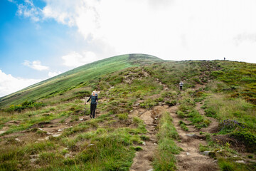 A man in the Carpathian mountains