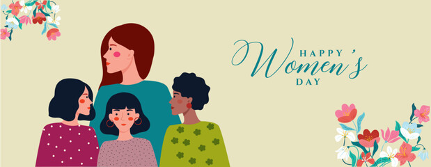Happy Women's Day celebration design.