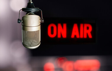 Professional microphone and on air sign