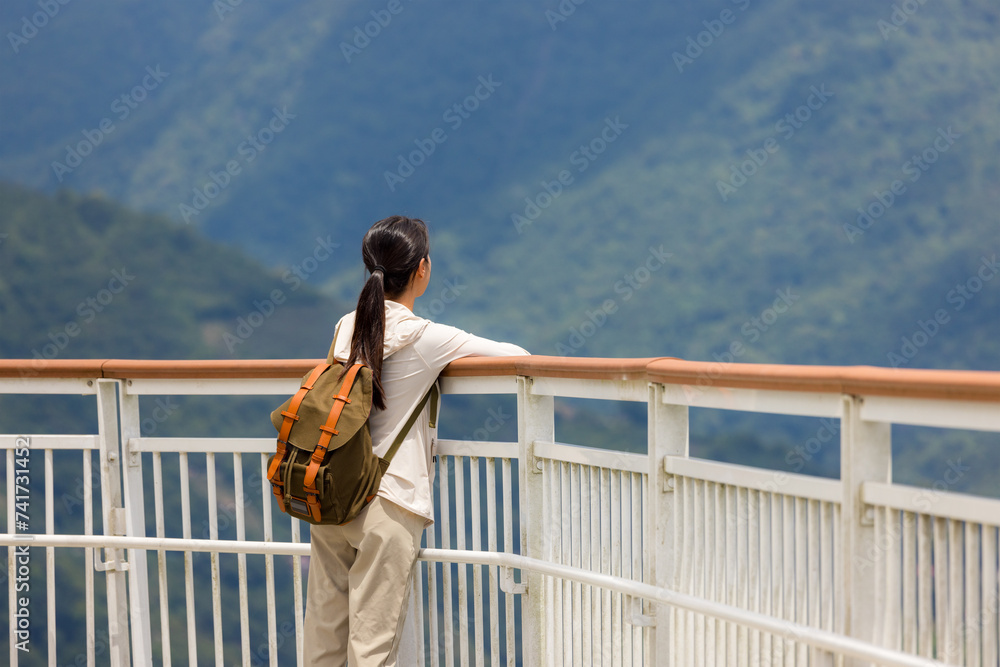 Canvas Prints Hiking woman visit the Qingjing Farm in Taiwan