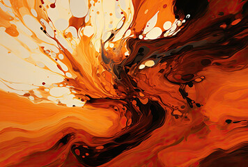 Orange and Black Abstract Painting