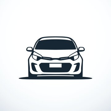 Car icon. Front view. Vector illustration