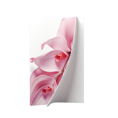Floral invitation card folded, mockup, isolated on transparent background. generative ai. 