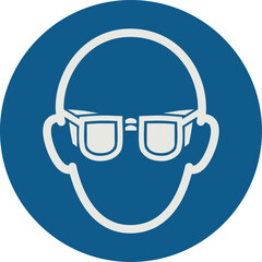 OBLIGATION SIGN PICTOGRAM, WEAR EYE PROTECTION ISO 7010 – M004, VECTOR