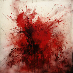 Red Paint Splattered Painting