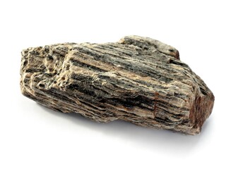 piece of metamorfic rock gneiss close up