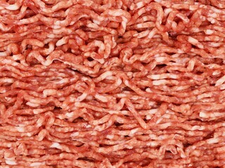 Fresh and raw minced pork and beef. Top view. Background.