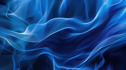 Obraz premium A vibrant blue abstract background with flowing wavy lines. Modern background